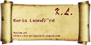Koris Leonárd névjegykártya